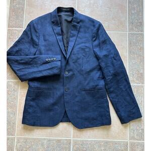 H & M Linen navy Slim-fit  Men's Blazer size: 38 R